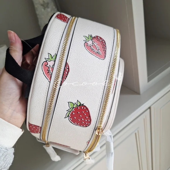 NWT Coach Court Backpack with Strawberry Print Style In Canvas/CAS94 🍓
